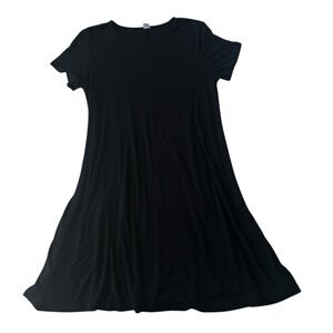 Old Navy Black T-Shirt Dress Size Large | Casual Minimalist Everyday Basic